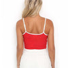 Letter Strap Running Sexy Short Tight Vests, Size:M(Red)
