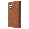 For Samsung Galaxy S25 5G Multifunctional Frosted Zipper Wallet Leather Phone Case(Brown)