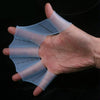 Silicone Swimming Web Fins Hand Flippers Training Gloves, M(Green)