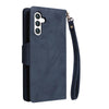 For Samsung Galaxy S25+ 5G Rivet Buckle 9 Cards Three Fold Leather Phone Case(Blue)