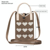 Heart Shaped Knitted Mini Crossbody Phone Bag For 6.9 inch and Below Phones(Brown)