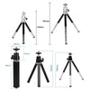2PCS Projector Phone Stand Desktop Portable Telescopic Mini Metal Tripod, Style: 3 Sections (Silver)