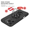 For iPhone 15 Pro Metal Rotating Bracket TPU + PC Magnetic Phone Case(Pink Purple)
