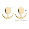 Trendy Crescent Moon Cute Ear Jackets Geometric Round Stud Earrings for Women, Metal Color:Silver