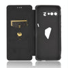 For Asus ROG Phone 3 ZS661KS Carbon Fiber Texture Horizontal Flip TPU + PC + PU Leather Case with Card Slot(Black)