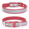 Reflective PU Leather Dog Collar, Red, XL
