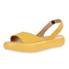 Women Fish Mouth Microfiber Elastic Band Wear-resistant Low-heel Sandals, Size: 36(Yellow)