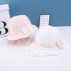 C0552 Bowknot Dot Baby Pot Hat Cotton Hat Fisherman Hat, Size: Around 48cm(White)