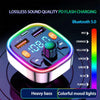 Q3 3.1A USB+PD Bluetooth Car Charger Car FM Transmitter Colorful Lighting