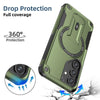 For Samsung Galaxy A35 Armor MagSafe Holder PC Hybrid TPU Phone Case(Army Green)