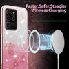 For Samsung Galaxy S20 Ultra Gradient Glitter Flower All-inclusive Phone Case(Pink)