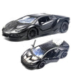 1:36 Three-door Open Alloy Sports Car Model Pull Back Car Boy Toy(Orchid  Black)
