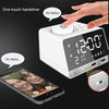 K11 Bluetooth Alarm Clock Speaker Creative Digital Music Clock Display Radio with Dual USB Interface, Support U Disk / TF Card / FM / AUX, EU Plug(White)