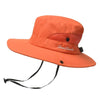 9002 Summer Women Outdoor Sun Hats Fisherman Hat With Ponytail Hole(Monochrome Children Orange)