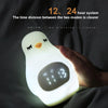 Creative Multifunctional Penguin Silicone Cute Beans Wake Children Sleeping LED Electronic Alarm Clock(Yellow Light)