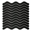 24pcs /Bag Wavy Shaped Gravel Pattern Bathtub Non-Slip Sticker, Specification: 1.3 x 18cm(Black)