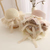 Parent-child Princess Style Beach Hat Straw Hat Adult 56-58cm(Khaki)