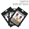 100pcs 2030cm HD Transparent Window Phone Case Decoration Sealed Bag (Black)