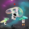 Induction Steel Man Aircraft Gyro Robot Luminous Toy For Children(White Astronauts)