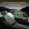 For iPhone 12 Pro Max Lens Holder MagSafe Phone Case(Army Green)