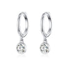 S925 Sterling Silver Platinum-plated Earrings Temperament Zircon Earrings