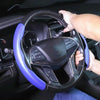 Car Universal Carbon Fiber Texture Leather Steering Wheel Cover (Black)