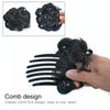 Wig Ball Head Flower Hairpin Hair Bag Wig Headband for Bride(Black Brown)