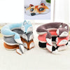 Lovely Fox Animal Cotton Plush U Shape Neck Pillow for Travel Car  Plane Travel(light blue)
