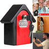 Wall Mounted Key Safe Box - 4 Digit Combination Lock (Red)
