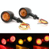 1pair Motorcycle Universal Retro LED Turn Signal Light(Black Shell Yellow Cover)