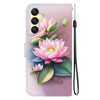 For Samsung Galaxy A25 5G Crystal Texture Colored Drawing Leather Phone Case(Lotus)