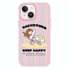 For iPhone 13 Skin Feeling Jelly TPU Hybrid PC Phone Case(Seesaw Animal Pink)