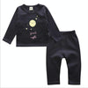 Children Cartoon Cotton Underwear Care Belly Pajamas Set, Size:XXL(Blue Evening)