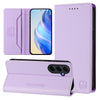 For Samsung Galaxy A55 5G Global RC01 Dual-Folded Magnetic Suction RFID Leather Phone Case(Light Purple)