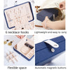 MSY789-12 Portable PU Simple Earrings Rings Multi-Function Jewelry Storage Box(Dark Blue)
