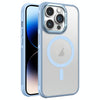 For iPhone 14 Pro Max Hardware Side Cooling Skin Feel Frosted Metal Lens Frame MagSafe Phone Case(Sky Blue)