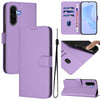 For Samsung Galaxy A56 5G Skin Feel Solid Color Leather Phone Case with Lanyard(Lavender Purple)