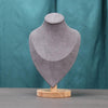 Solid Wood Large Size Portrait Necklace Display Stand Heart Shaped Necklace Counter Display Stand(Dark Grey)