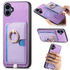 For Samsung Galaxy A06 Retro Cross Leather Ring Side Insert Card Bag MagSafe Phone Case(Purple)