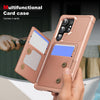 For Samsung Galaxy S24 Ultra 5G Horizontal Flip Card Bag Holder Leather Phone Case(Rose Gold)