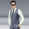 Men Vest Slim Korean Work Clothes Suit Vest Groomsmen Professional Wear Men Vest, Size: XXXXXL(Black)