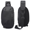 Bange BG-7306 Men Epithelium Coating Waterproof Crossbody Chest Bag with USB Port, Size: 34 x 19 x 6cm(Black)