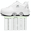 Two-Purpose Skating Shoes Deformation Shoes Double Row Rune Roller Skates Shoes, Size: 42(Low-top Without Light (White))