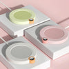 220V Home Thermostatic Coaster Timing Digital Display Warm Coaster, US Plug(White)