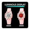 SKMEI 1721 Triplicate Round Dial LED Digital Display Luminous Silicone Strap Electronic Watch(Peach Red)