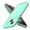 For iPhone 15 Shockproof MagSafe Armor PC Hybrid TPU Phone Case(Mint Green+Grayish Green)