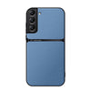 For Samsung Galaxy S22+ 5G Litchi Leather Magnetic Full Coverage Shockproof Phone Case(Blue)