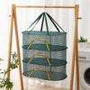40 x 60cm  Foldable Drying Fishing Vegetables Fish Net Hanging Clothes Drying Storage Shelf, Spec: 3 Layers(Green)