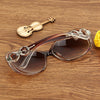 Retro UV400 UV Protection PC Frame AC Lens Sunglasses(Coffee)