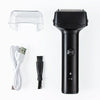 Men Reciprocating 3-Blade Rechargeable Shaver Washable Portable Beard Razor(Black)